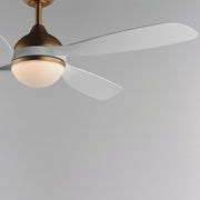 Maxim 88811 Bola 52" Ceiling Fan with LED Light Kit - Natural Aged Brass with White Blades