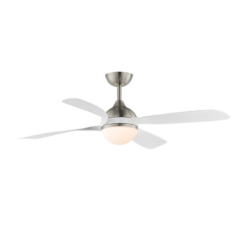 Maxim 88811 Bola 52" Ceiling Fan with LED Light Kit - Satin Nickel with White Blades