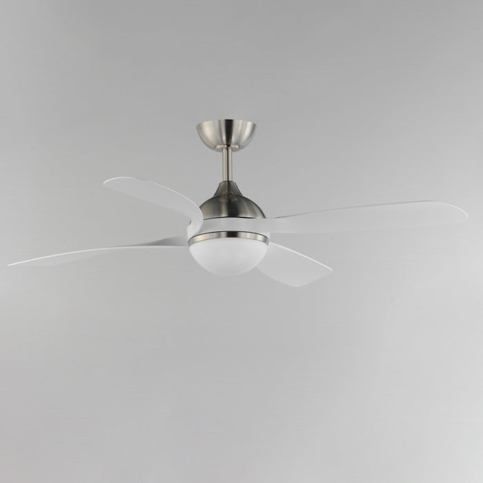 Maxim 88811 Bola 52" Ceiling Fan with LED Light Kit - Satin Nickel with White Blades