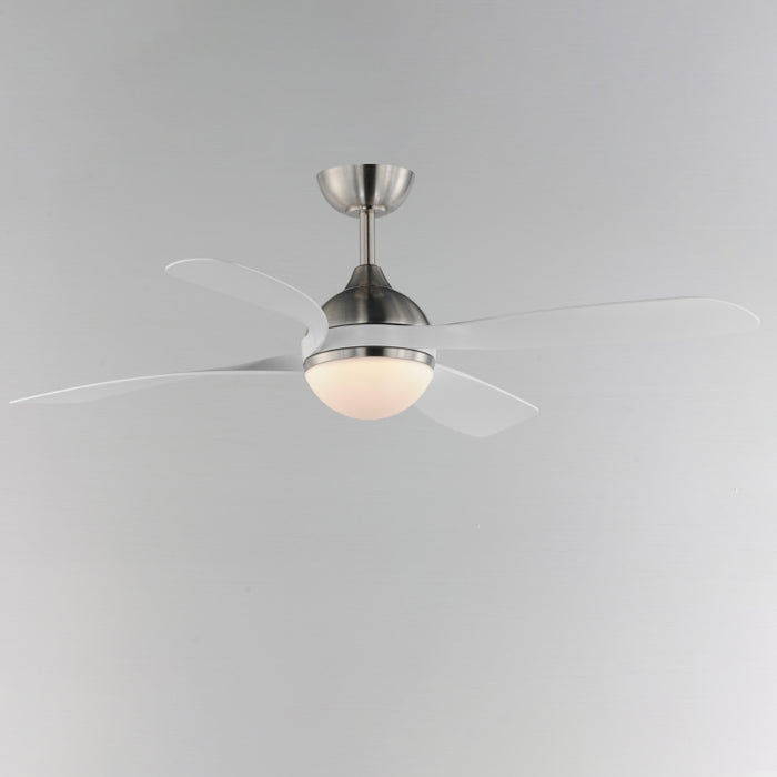 Maxim 88811 Bola 52" Ceiling Fan with LED Light Kit - Satin Nickel with White Blades