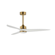 Maxim 88831 Woodwind 52" Ceiling Fan with LED Light Kit-Natural Aged Brass with White Wood Blades