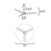 Maxim 88833 Woodwind 72" Ceiling Fan with LED Light Kit