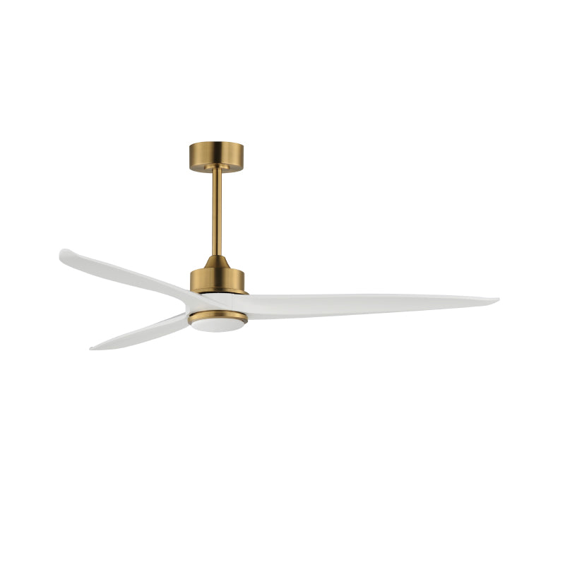 Maxim 88833 Woodwind 72" Ceiling Fan with LED Light Kit-Natural Aged Brass with White Wood Blades