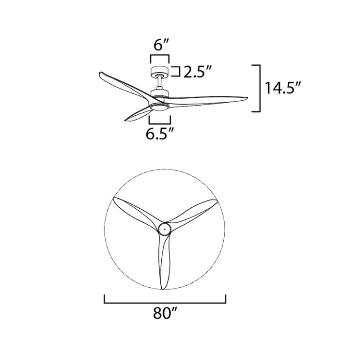 Maxim 88834 Woodwind 80" Ceiling Fan with LED Light Kit