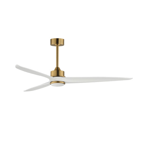 Maxim 88834 Woodwind 80" Ceiling Fan with LED Light Kit-Natural Aged Brass with White Wood Blades