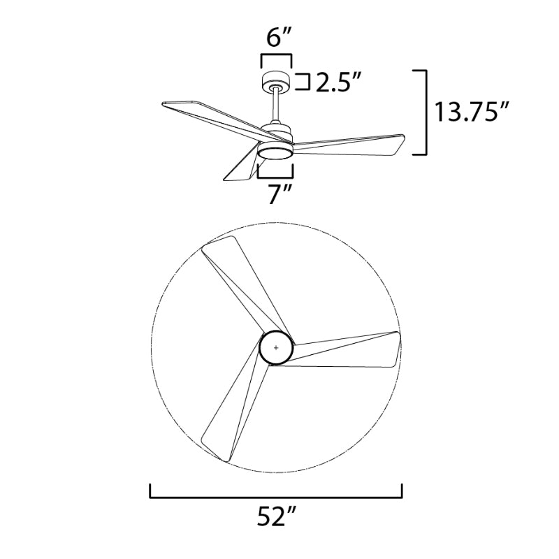 Maxim 88837 Vortex 52" Ceiling Fan with LED Light Kit