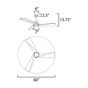 Maxim 88839 Vortex 60" Ceiling Fan with LED Light Kit