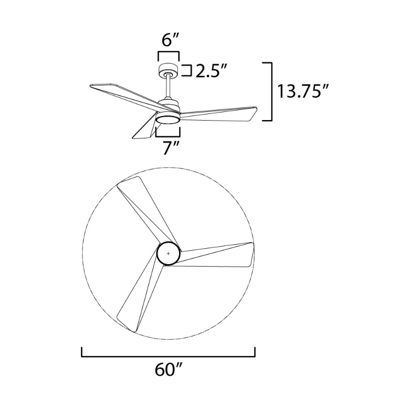 Maxim 88839 Vortex 60" Ceiling Fan with LED Light Kit