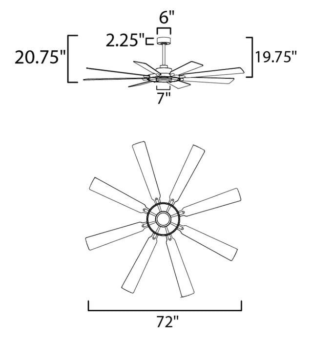 Maxim 88878 Helm 72" Ceiling Fan with LED Light Kit