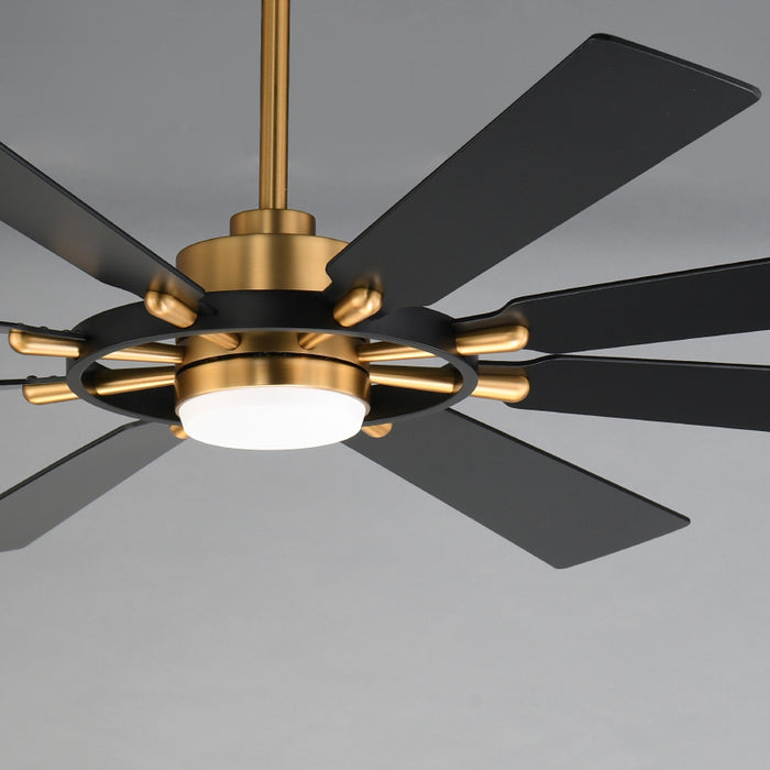 Maxim 88878 Helm 72" Ceiling Fan with LED Light Kit - Natural Aged Brass