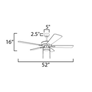 Maxim 88937 Super-Max 52" Ceiling Fan with LED Light Kit