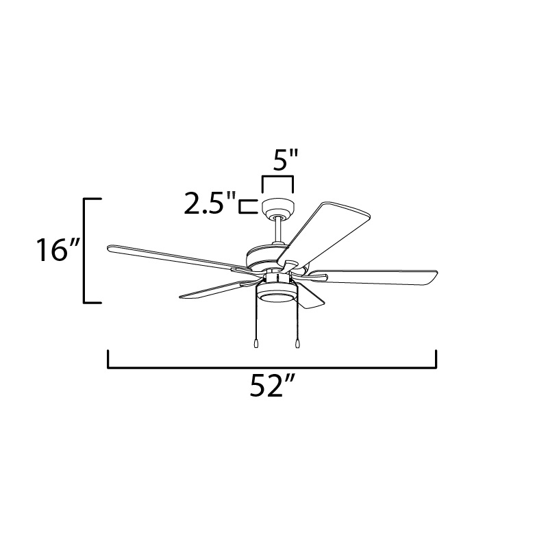 Maxim 88937 Super-Max 52" Ceiling Fan with LED Light Kit