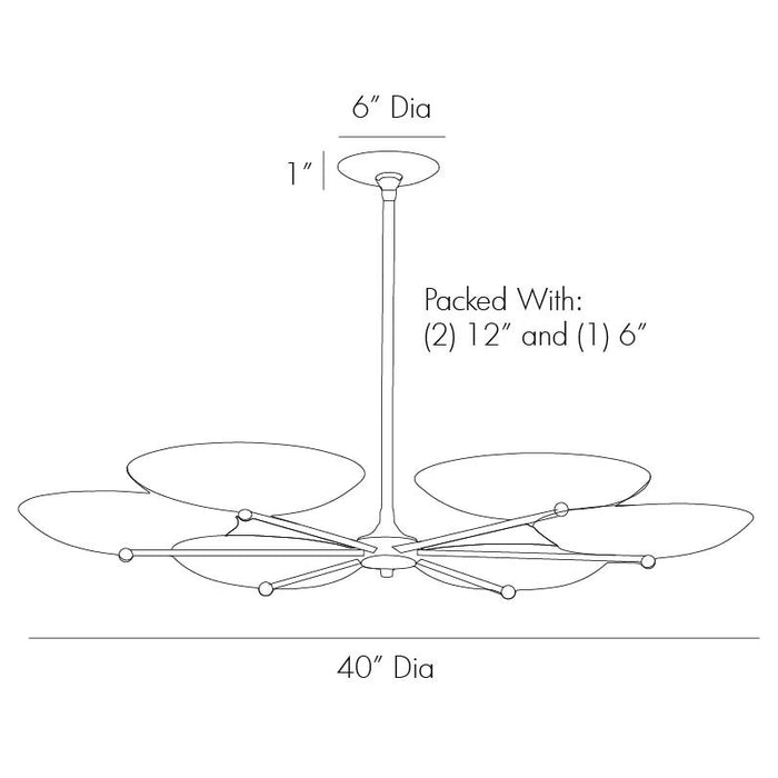 Arteriors 89047 Griffith 6-lt 40" Chandelier
