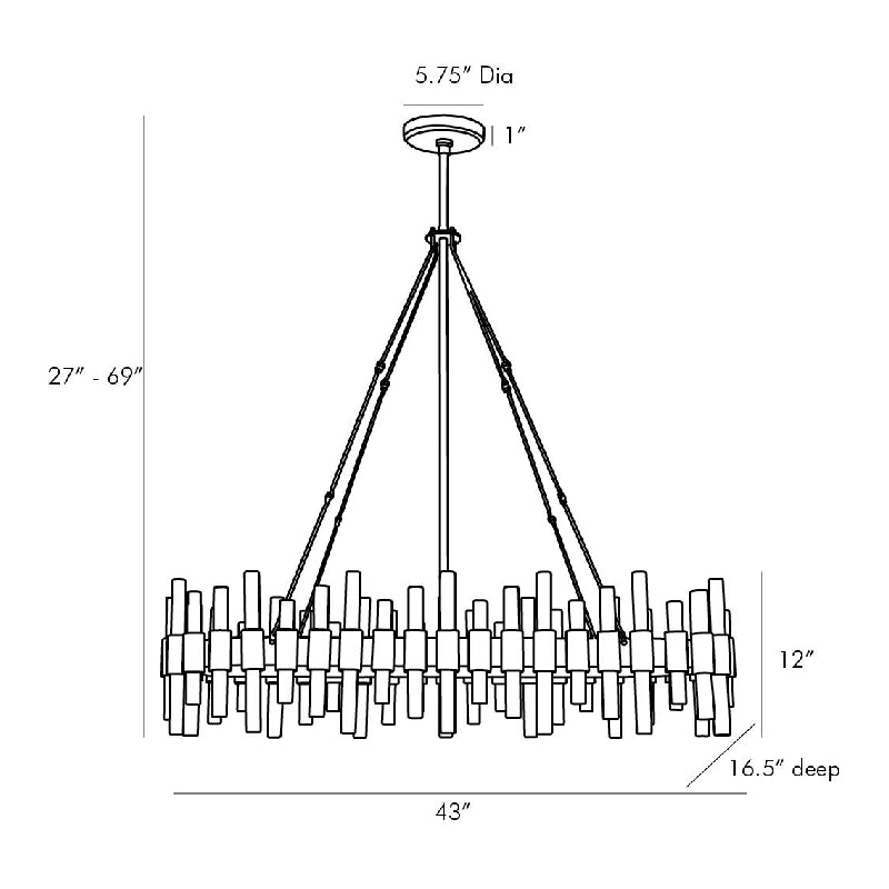 Arteriors 89130 Haskell 10-lt 43" Oval Chandelier