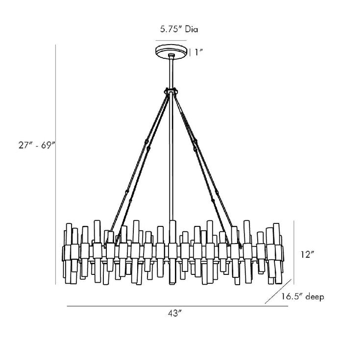 Arteriors 89130 Haskell 10-lt 43" Oval Chandelier