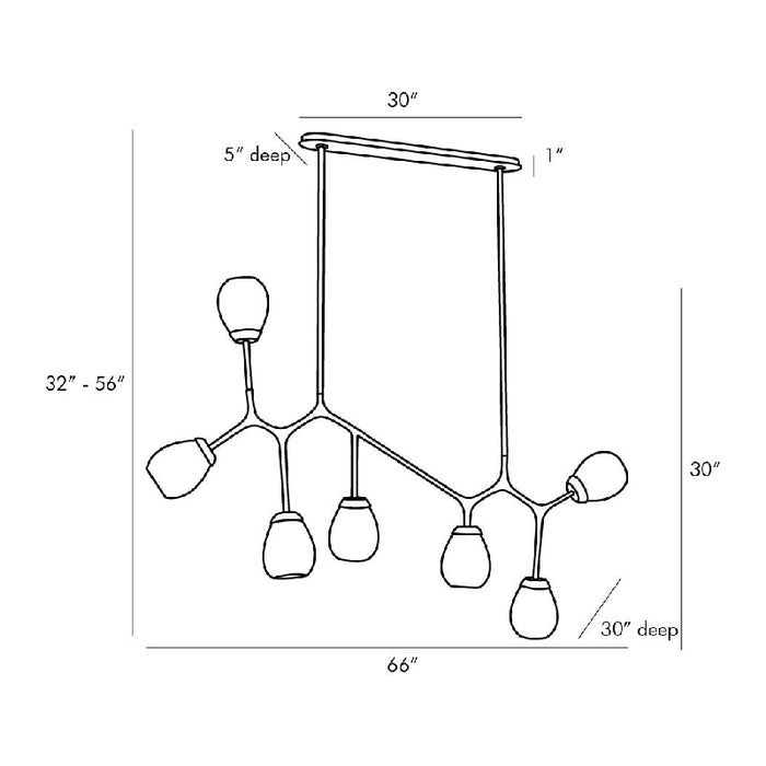 Arteriors 89313 Smyth 7-lt 66" Chandelier
