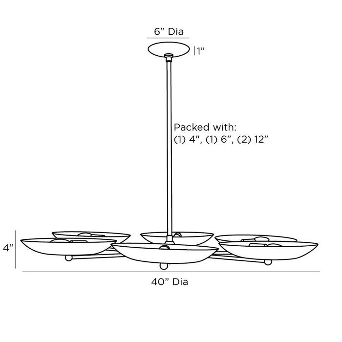 Arteriors 89648 Griffith 6-lt 40" Chandelier