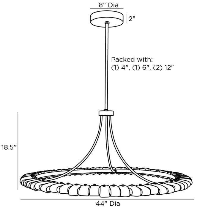 Arteriors 89660 Santorini 1-lt 44" LED Chandelier