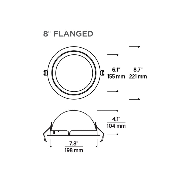 Element EDIM8RRF Reflections 8" LED Remodel Indirect Downlight, Flanged