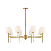 Hinkley 46956 Saunders 8-lt 40" LED Chandelier - Lacquered Brass