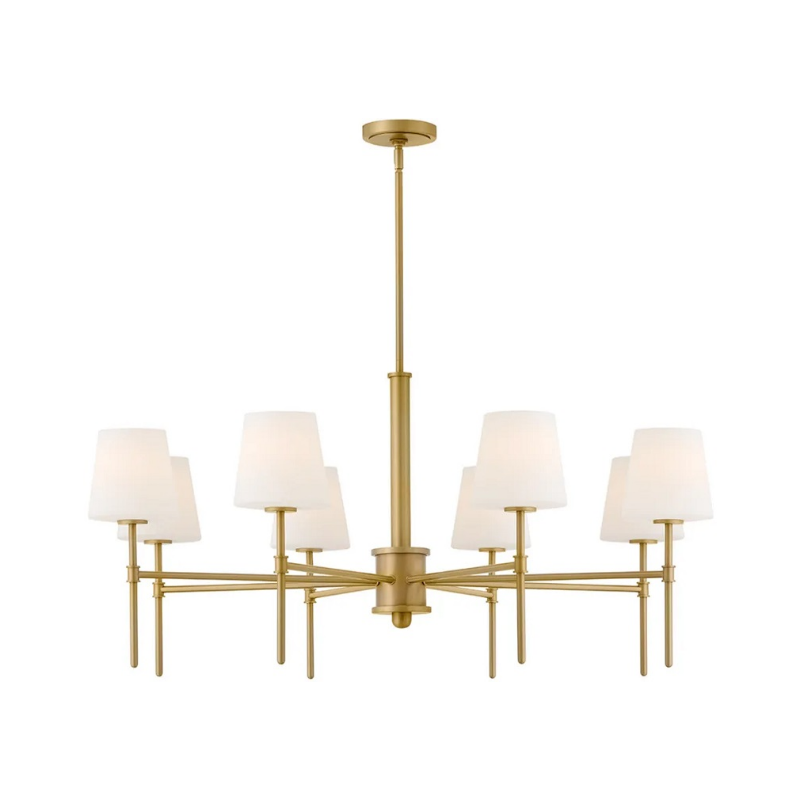 Hinkley 46956 Saunders 8-lt 40" LED Chandelier - Lacquered Brass
