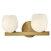 Hinkley 57022 Mae 2-lt 15" LED Vanity - Lacquered Brass
