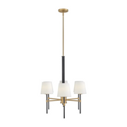 Hinkley 46955 Saunders 6-lt 45" LED Chandelier - Black with Lacquered Brass accents