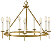 Hinkley 47475 Copley 9-lt 28" LED Chandelier - Lacquered Brass
