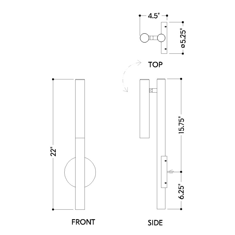 Hudson Valley 9022 Circleville 1-lt 22" Tall LED Wall Sconce