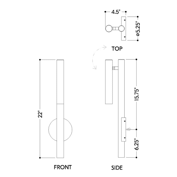 Hudson Valley 9022 Circleville 1-lt 22" Tall LED Wall Sconce