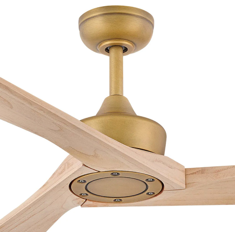 Hinkley 903660F Sculpt 60" Indoor/Outdoor Ceiling Fan with LED Light Kit - Heritage Brass with Natural Wood Blades