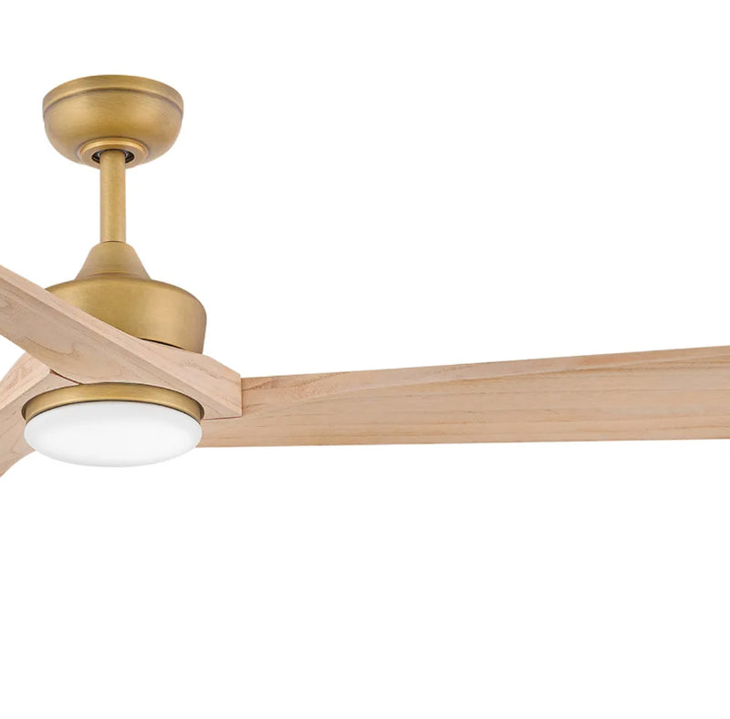 Hinkley 903660F Sculpt 60" Indoor/Outdoor Ceiling Fan with LED Light Kit - Heritage Brass with Natural Wood Blades