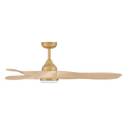 Hinkley 903856F Swell Illuminated 56" Ceiling Fan with LED Light Kit - Heritage Brass/Natural Wood Blades