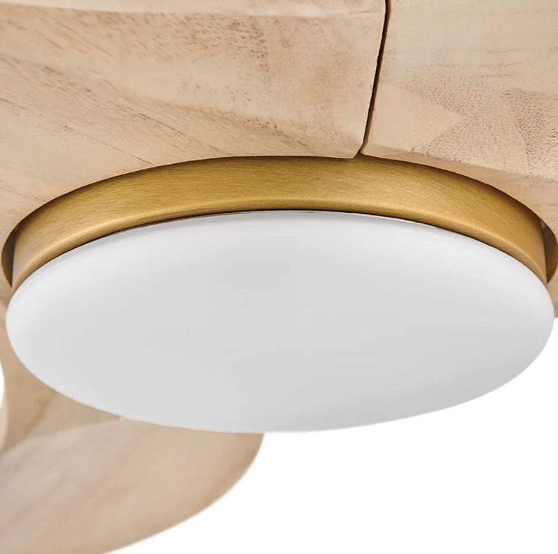 Hinkley 903856F Swell Illuminated 56" Ceiling Fan with LED Light Kit - Heritage Brass/Natural Wood Blades