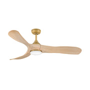 Hinkley 903856F Swell Illuminated 56" Ceiling Fan with LED Light Kit - Heritage Brass/Natural Wood Blades