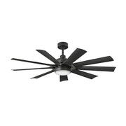 Hinkley 904260F-LWD Turbine 60" Indoor/Outdoor Smart Ceiling Fan with LED Light Kit-Matte Black