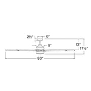 Hinkley 904280F-LWD Turbine 80" Indoor/Outdoor Smart Ceiling Fan with LED Light Kit