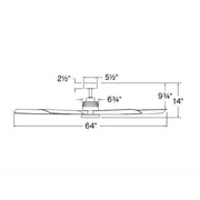 Hinkley 906564F-LDD Bodin 64" Indoor/Outdoor Smart Ceiling Fan with LED Light Kit