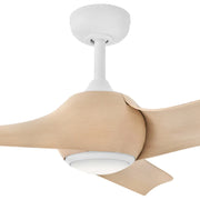 Hinkley 907256 Tiburon 56" Smart Ceiling Fan with LED Light Kit - Matte White with Natural Blades