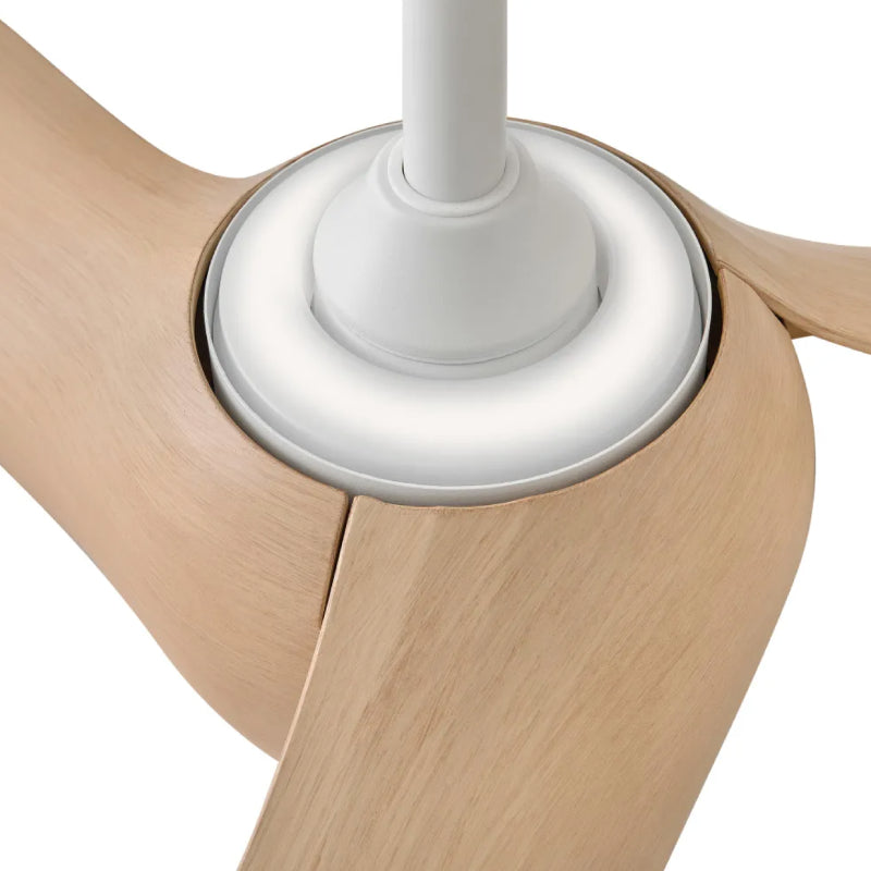 Hinkley 907256 Tiburon 56" Smart Ceiling Fan with LED Light Kit - Matte White with Natural Blades