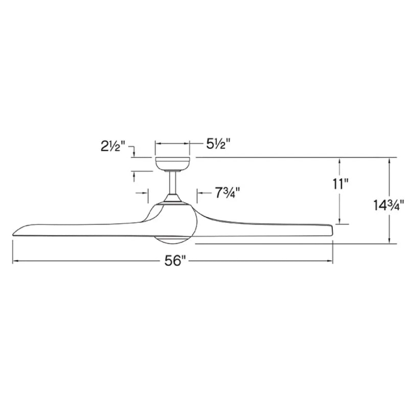 Hinkley 907256 Tiburon 56" Smart Ceiling Fan with LED Light Kit