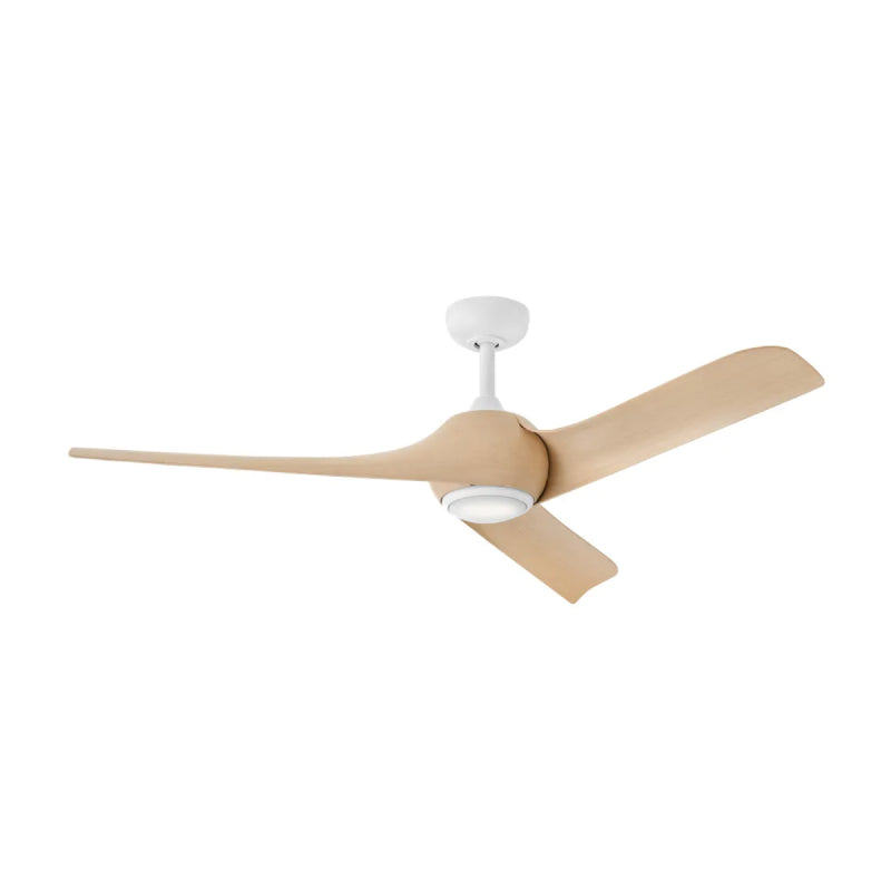 Hinkley 907256 Tiburon 56" Smart Ceiling Fan with LED Light Kit - Matte White with Natural Blades