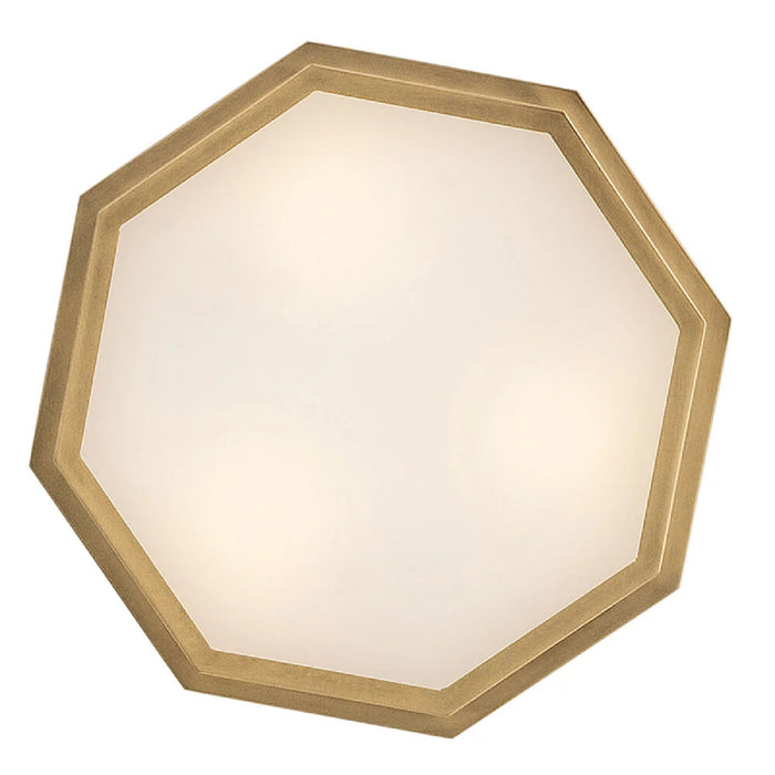 Hinkley 46993 Facet 3-lt 18" LED Flush Mount - Heritage Brass
