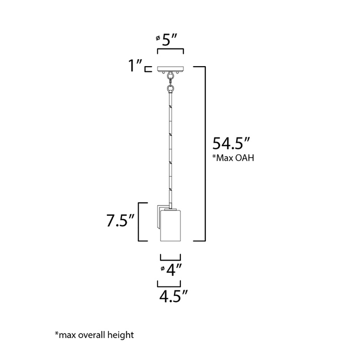Maxim 91280 Dart 1-lt 5" Pendant