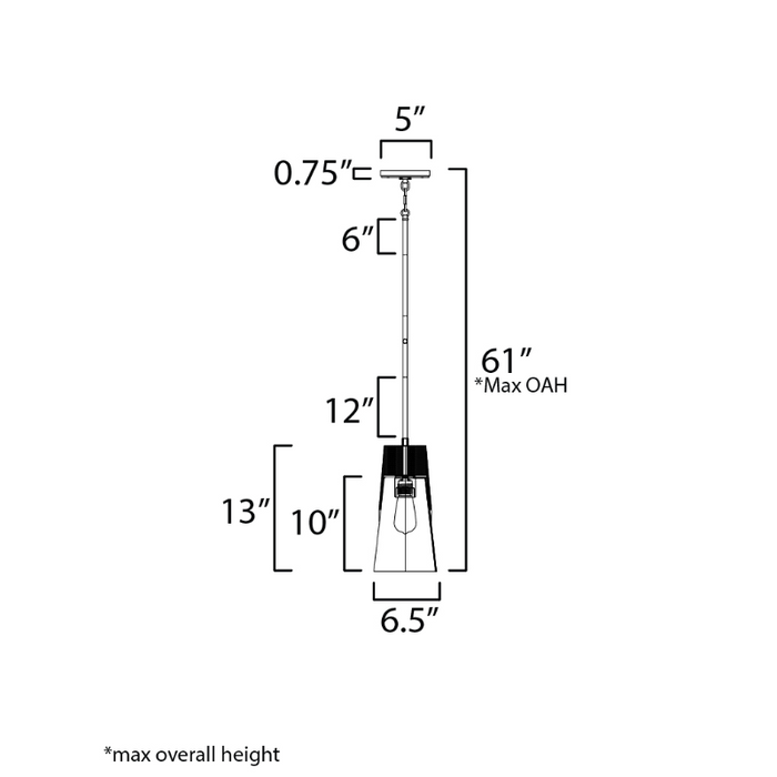 Maxim 91620 Carpenter 1-lt 7" Pendant