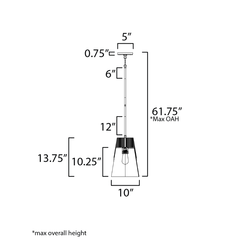 Maxim 91622 Carpenter 1-lt 10" Pendant