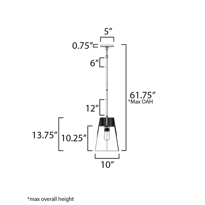 Maxim 91622 Carpenter 1-lt 10" Pendant