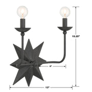 Crystorama 9232 Astro 2-lt 13" Wall Sconce