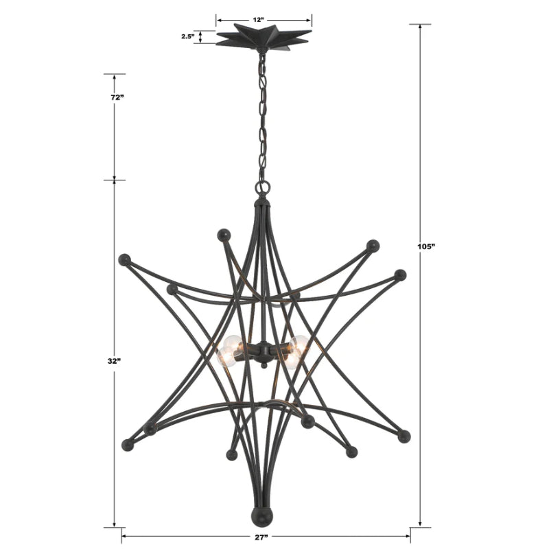 Crystorama 9236 Astro 4-lt 27" Chandelier