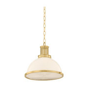 Hudson Valley 9315 Pinesbridge 1-lt 15" Pendant - Aged Brass
